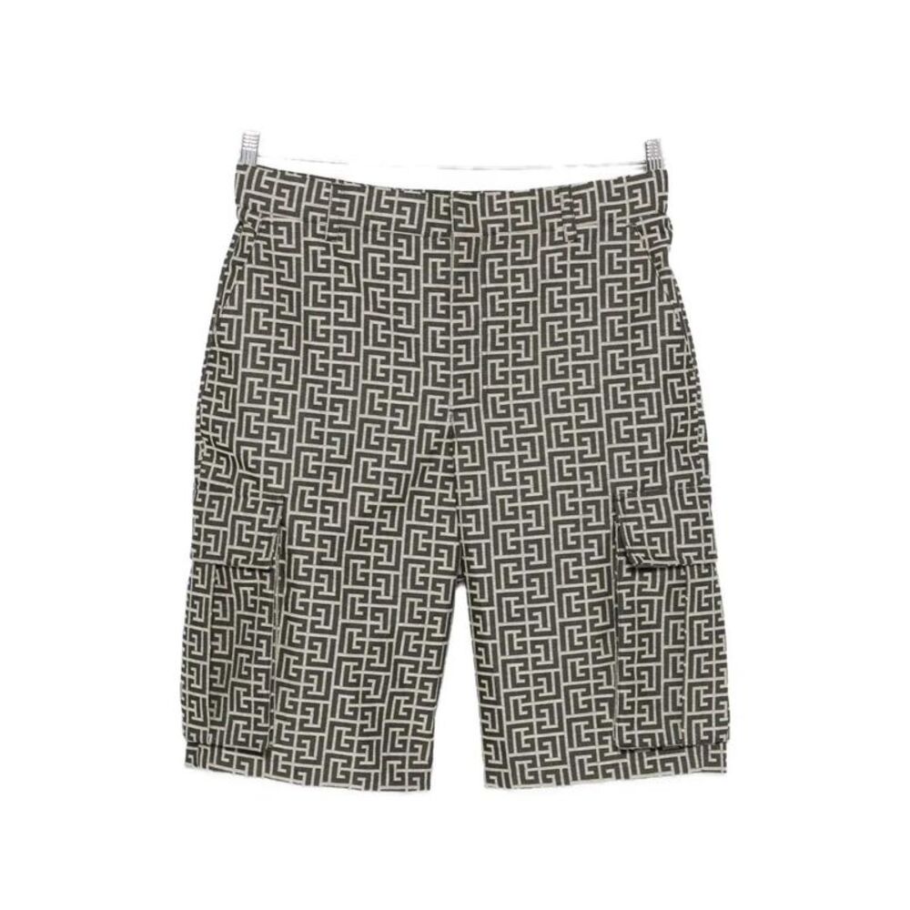Balmain Men Monogrammed Cargo Shorts